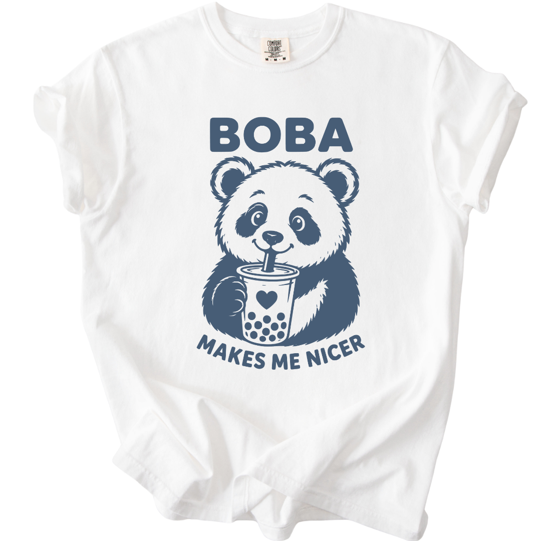Boba Makes Me Nicer Panda T-Shirt