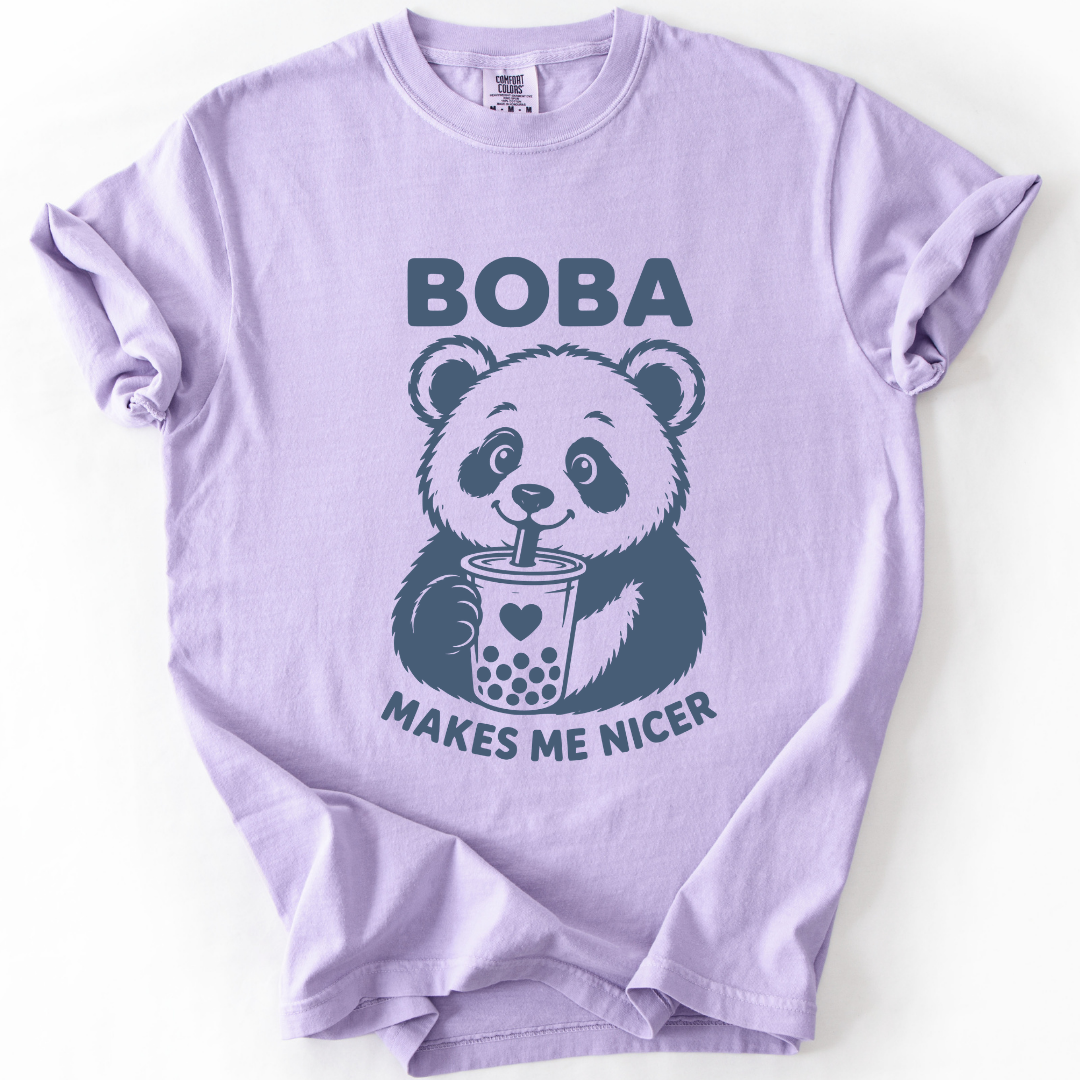 Boba Makes Me Nicer Panda T-Shirt