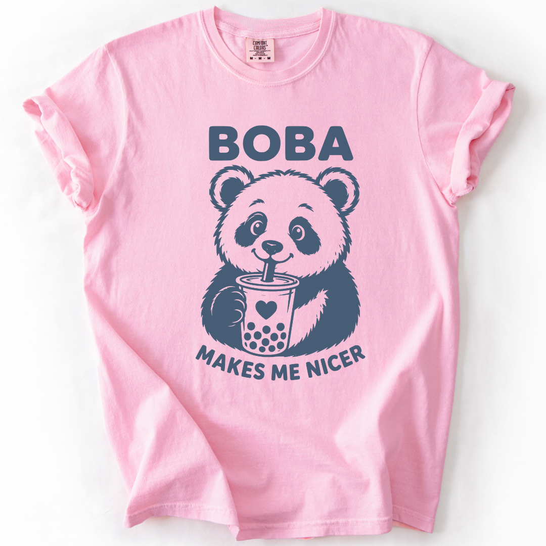 Boba Makes Me Nicer Panda T-Shirt